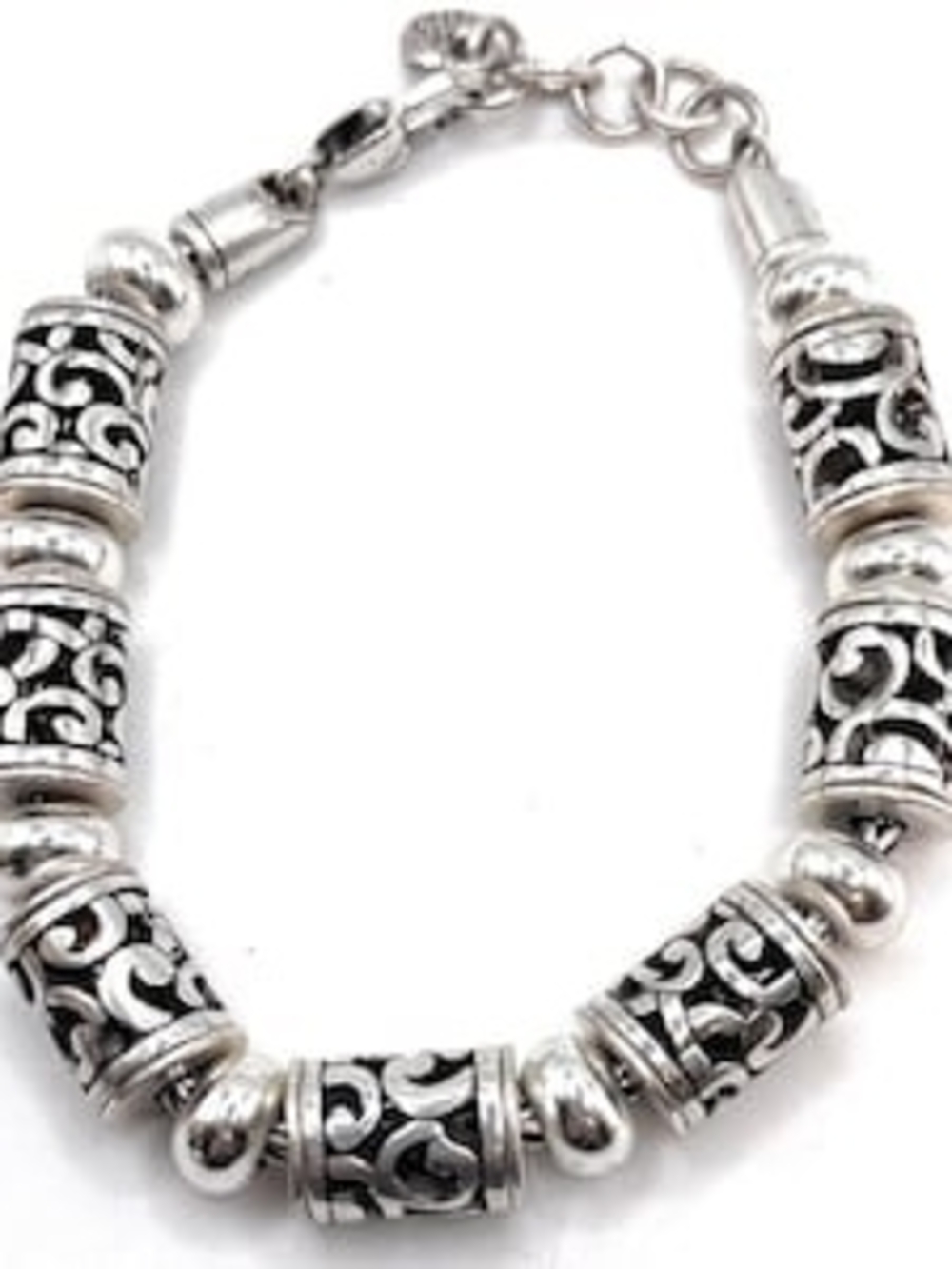 Brighton -Style Silver Filigree Bead Bracelet - Silver